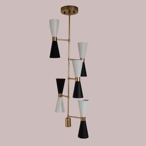 Modern Sputnik Brass Pendant light - Flush mount Ceiling Fixture  -Mid Century Ceiling light - brass chandelier - Living room light decor