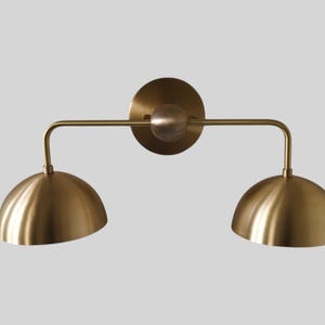 Minimalistic 2 Lights brass Bowl Wall sconce - Elegant Brass wall light Fixture - Italian wall light Fixture - Vanity Lamps - Living Room