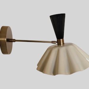 Minimalistic Mid Century Flower Cone shade wall sconce - brass wall sconce - Mid century wall sconce - Wall light fixture - Vanity lights