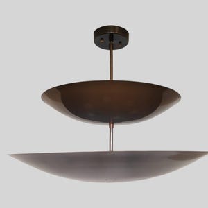 Flush Mount Ceiling Light Fixture 6 Light Disc shade brass sputnik chandelier - Statement Brass Lighting- Living Room Brass Chandelier