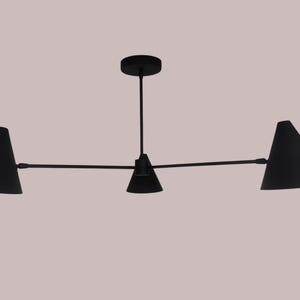 3 Light Cone Shade Brass sputnik chandelier Mid Century Ceiling Light Fixture Elegant Light Fixture Radiant Elegance Handcrafted Modern