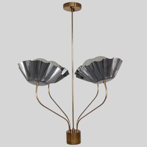 1950&#39;s Sputnik Chandelier - Flush Mount Brass ceiling Light - Mid Century Modern Pendant Light - Statement Ceiling Light - Trending Light