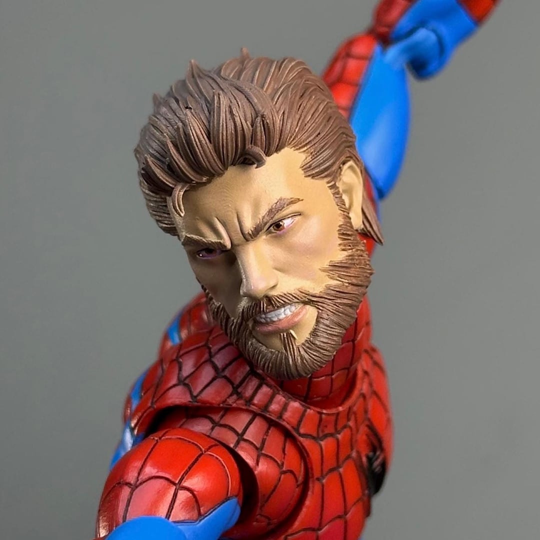 Peter Parker Angry Bearded Headsculpt for 1/12 Mafex, Mezco, Marvel ...