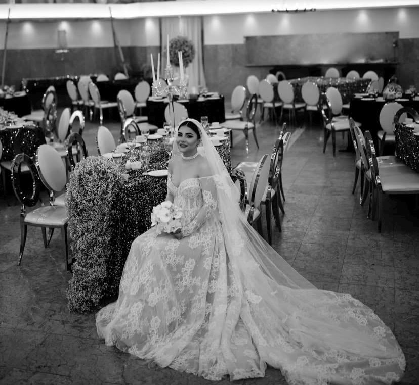 Custom French Lace Wedding Dress