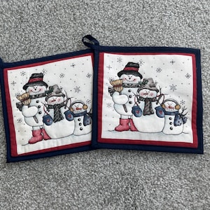 Snowman Potholders