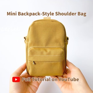 Mini Backpack Sewing Pattern | Small Crossbody Backpack PDF Pattern, Sling Bag, Instant Download