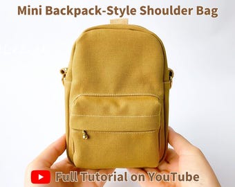 Mini Backpack Sewing Pattern | Small Crossbody Backpack PDF Pattern, Sling Bag, Instant Download