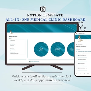 Medical Clinic Notion Template | Patient Management System | Appointment Scheduler  | Healthcare CRM | Doctor Dashboard | Clinic Planner