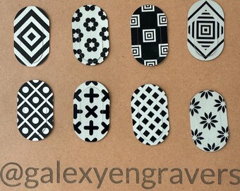 Geometric Pattern Bookmarks with Tab | Laser Engraved Metal Bookmarks | Unique Reader Gift | Modern Bookmark