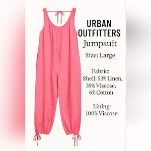 Urban Outfitters Pink Linen Blend Jumpsuit*Discounted image 1