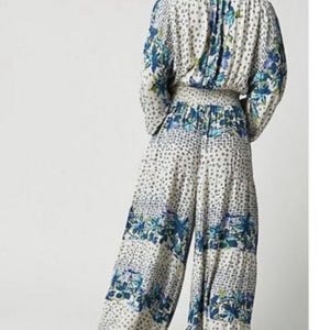Free People Paradise Jumpsuit – Blue & White – Size Large*Discounted image 2