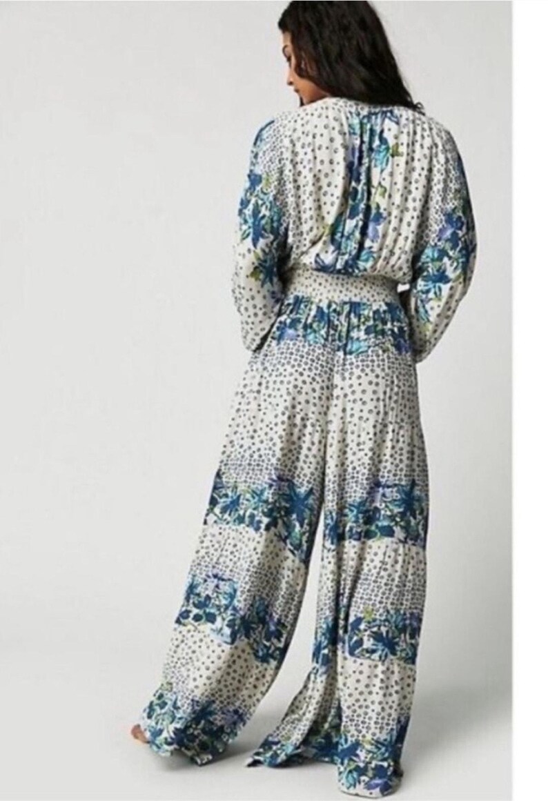 Free People Paradise Jumpsuit – Blue & White – Size Large*Discounted image 2