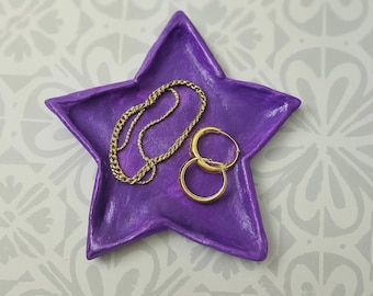 Handmade Purple Star Clay Trinket Dish