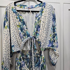 Free People Paradise Jumpsuit – Blue & White – Size Large*Discounted image 5