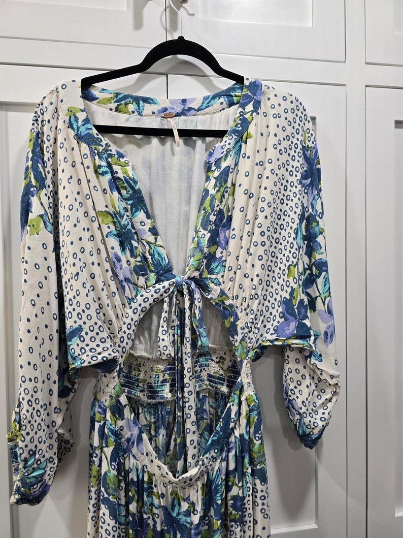 Free People Paradise Jumpsuit – Blue & White – Size Large*Discounted image 5