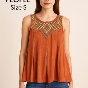 Camiseta de tirantes con espalda abierta y bordado metálico Libertine de Free People (talla pequeña) imagen 1