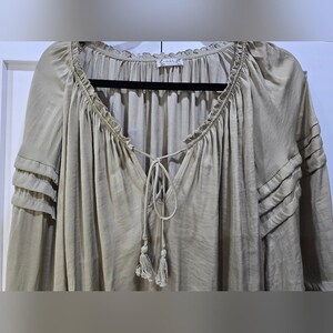 Free People Olive Green Long Sleeve Thong Bodysuit - Small (Discounted) zdjęcie 3