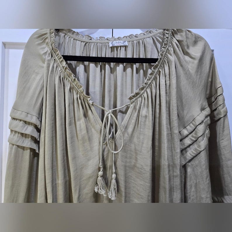 Free People Olive Green Long Sleeve Thong Bodysuit - Small (Discounted) zdjęcie 3