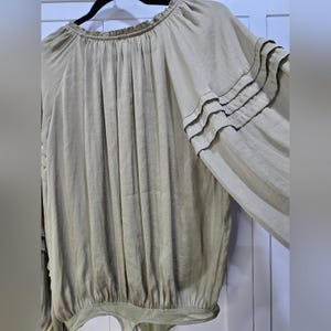 Free People Olive Green Long Sleeve Thong Bodysuit - Small (Discounted) zdjęcie 9