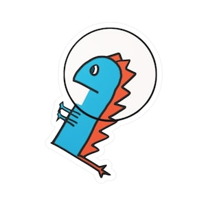 Adesivo dinosauro astronauta