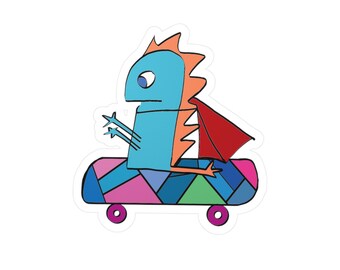 Skateboard Dino Sticker