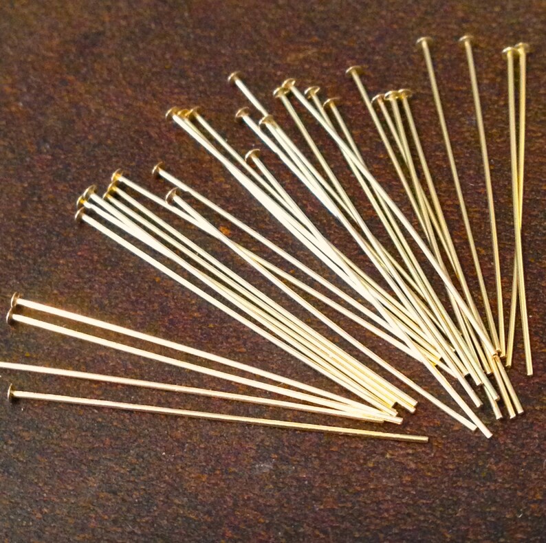 Gold Filled Headpins Short and Thin 26 Gauge Head Pins 1 Etsy