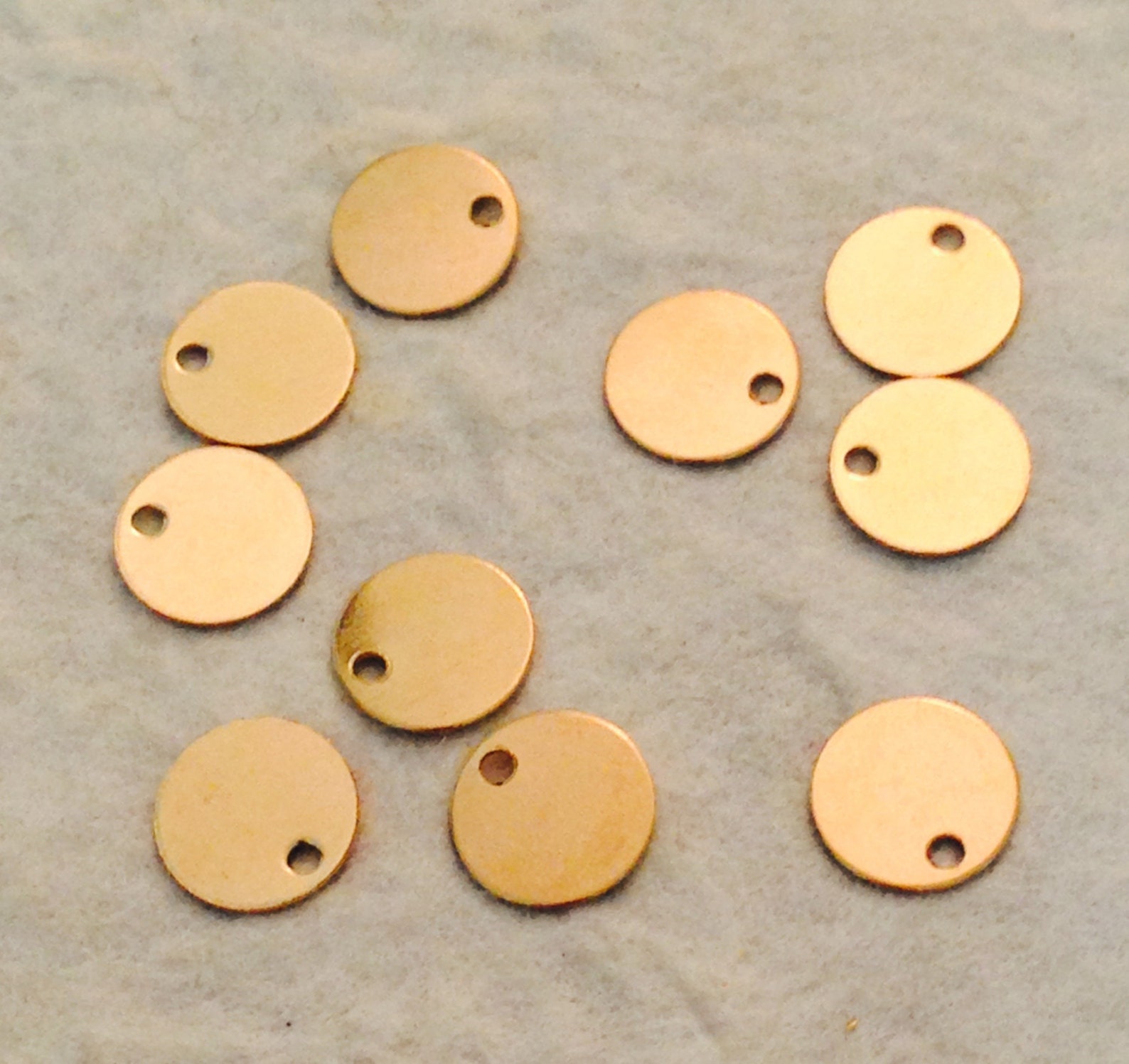 4 Gold Filled Stamping Blanks 7mm Round Sequin Charms 28 Etsy