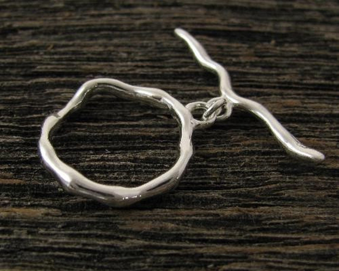 STERLING SILVER Toggle Set 1 Large 17mm Round Jewelry Clasp | Etsy