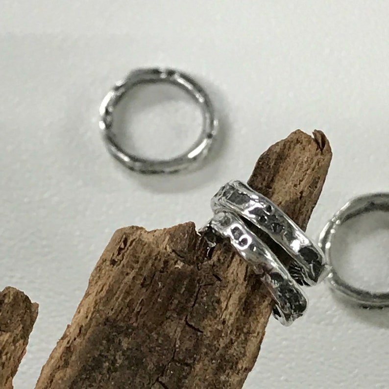 Sterling Silver Artisan Jump Rings Organic Closed Connectors | Etsy