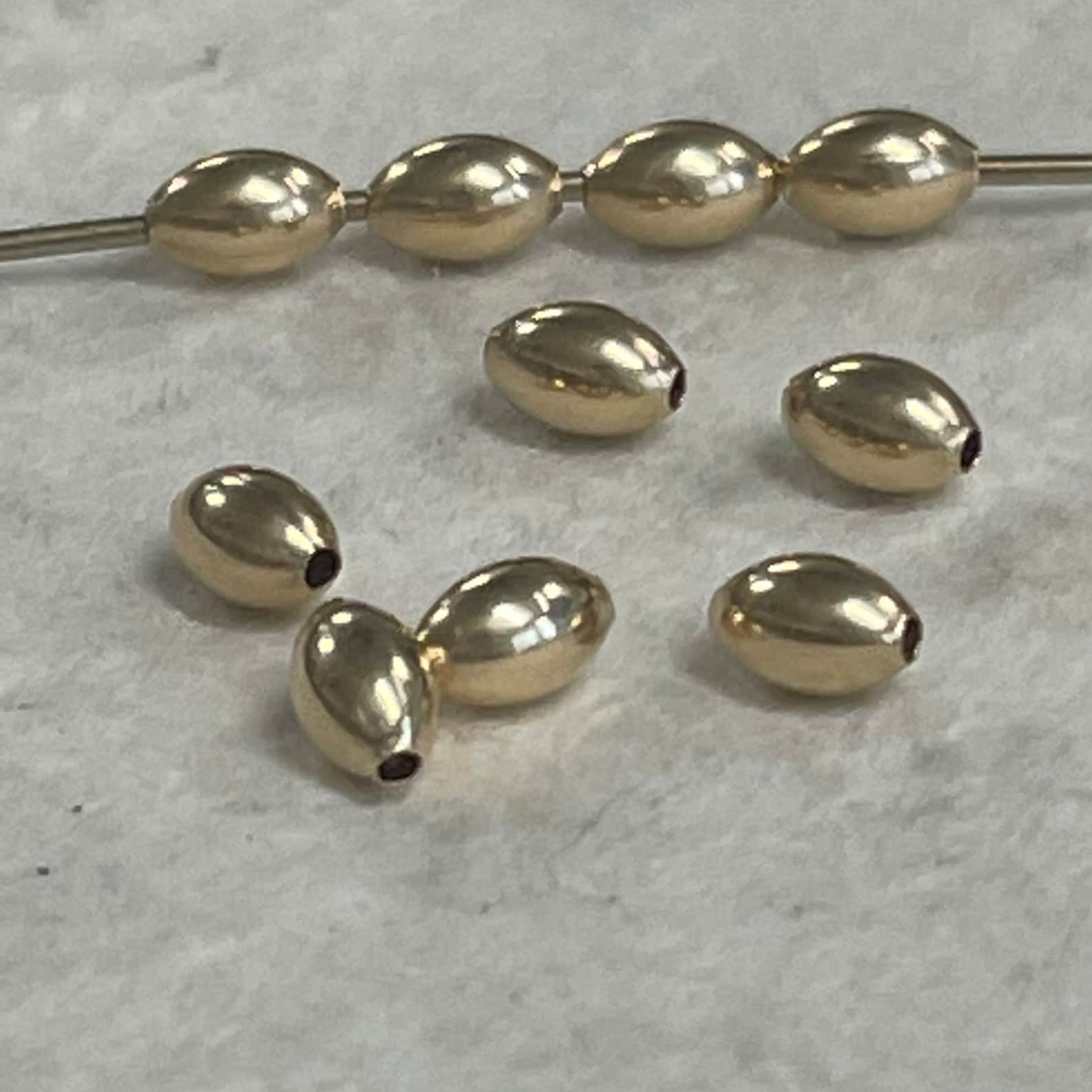 NEW Oval Gold Filled Beads 3mmRound x 5mm long Beads 10 Etsy
