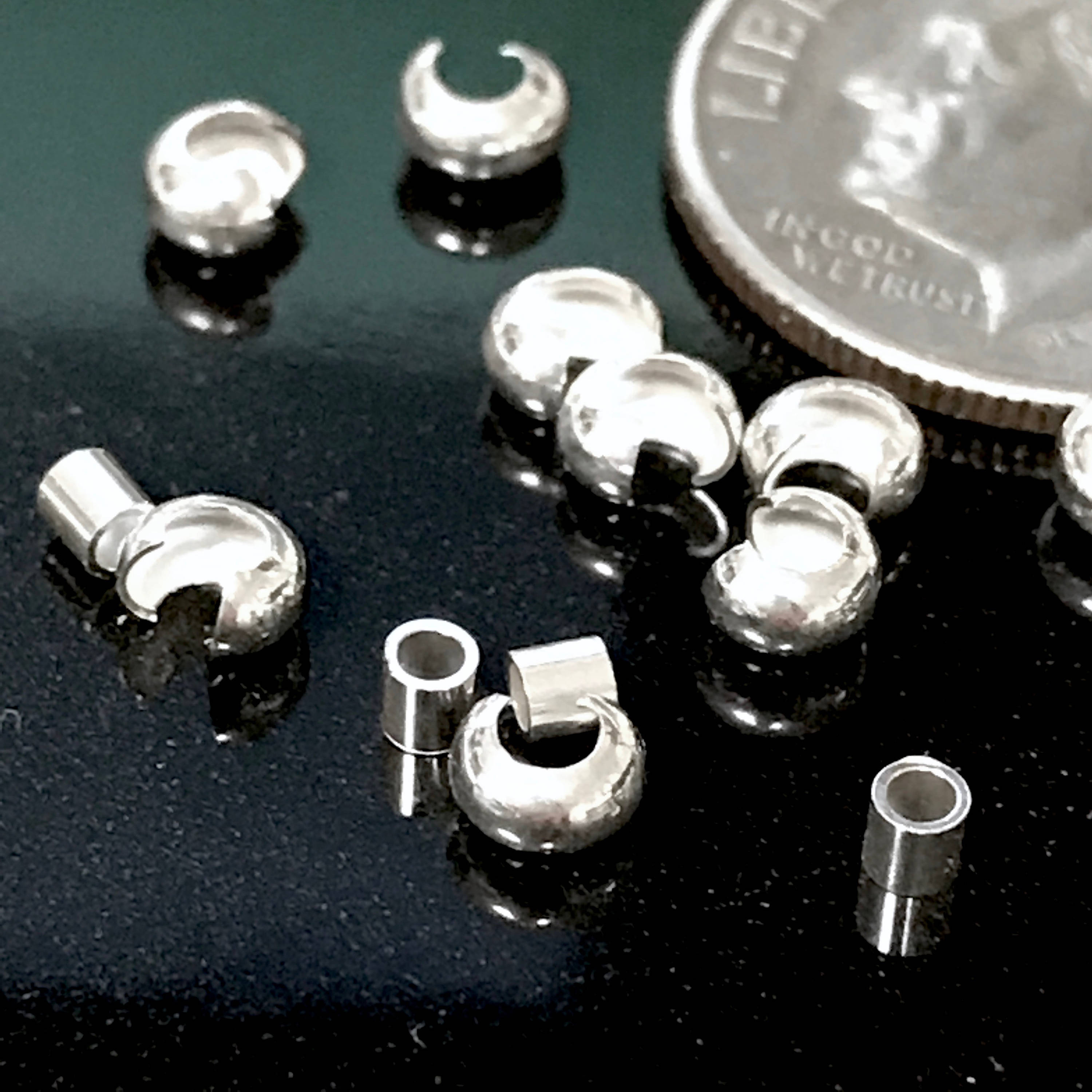 BULK Sterling Silver Crimp Bead Covers 3mm 100 SS .925 Round Etsy