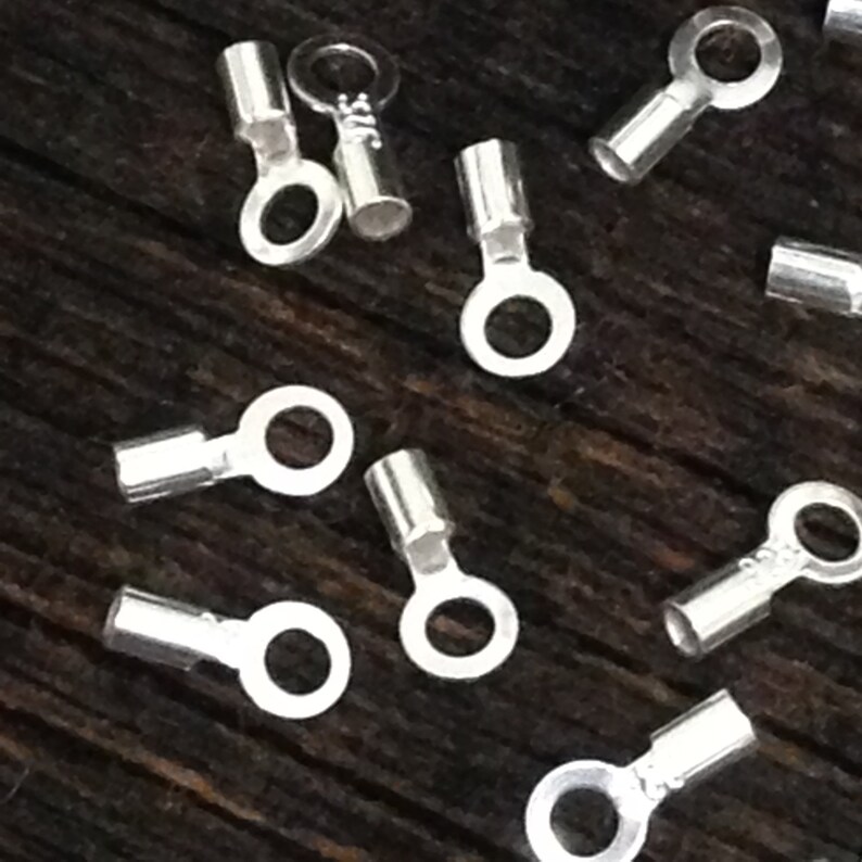 Sterling Silver Crimp Tube With Attached Loop Beading Wire Etsy