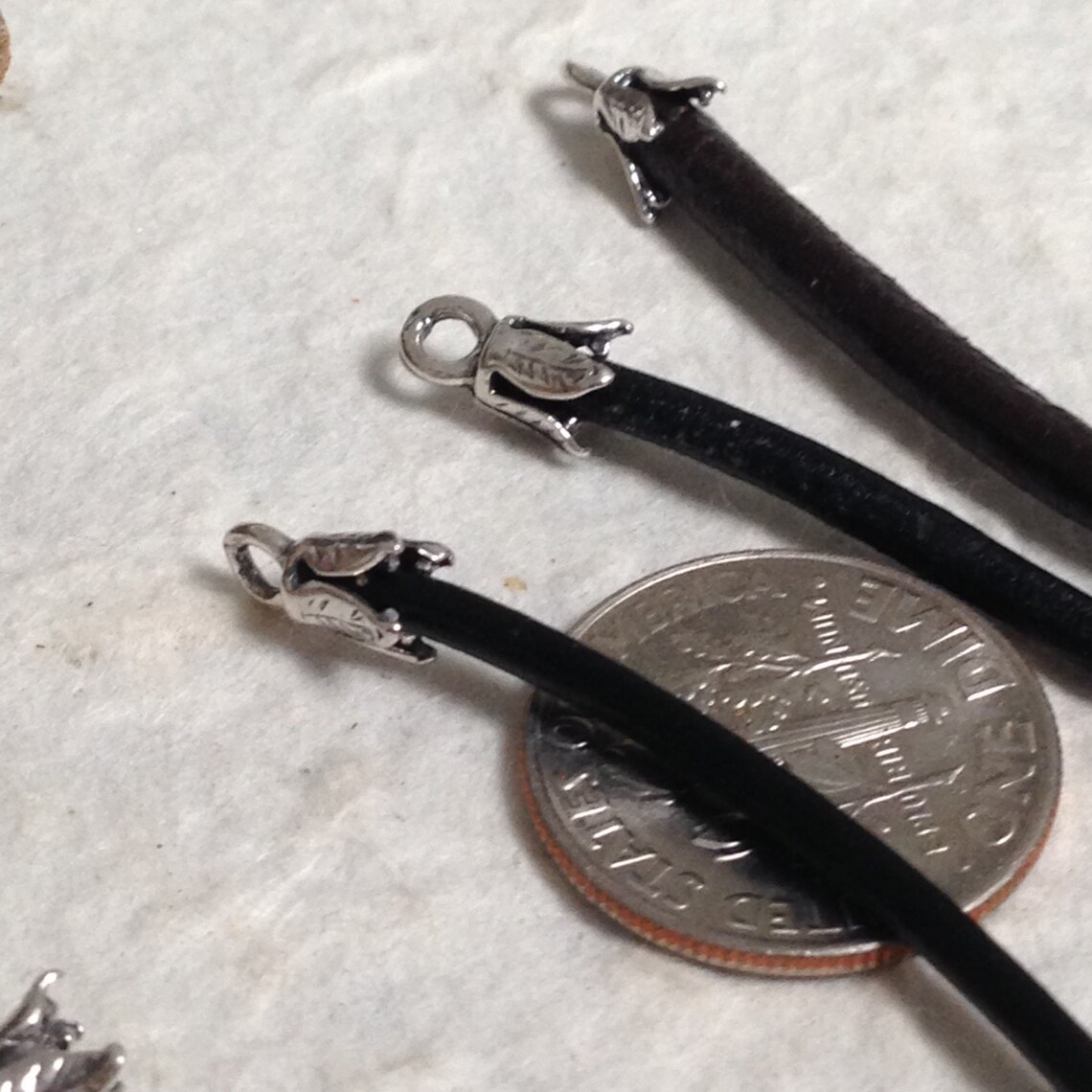 Sterling Silver Pinch Crimp End Caps 4 Leaf Endcaps for 3mm Etsy