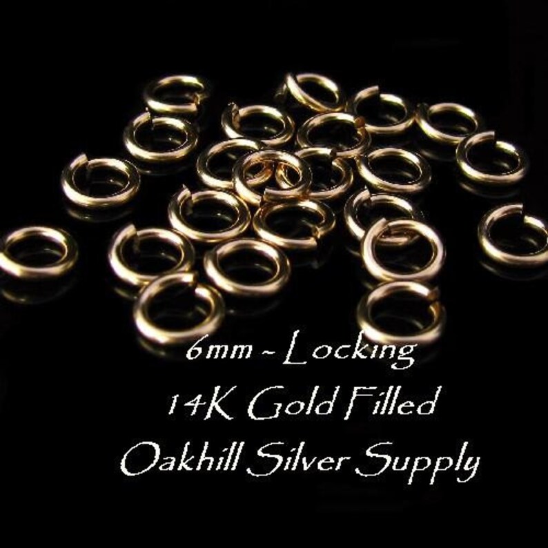 Locking Gold Filled Jump Rings 6mm 18 Gauge 25 Secure Etsy