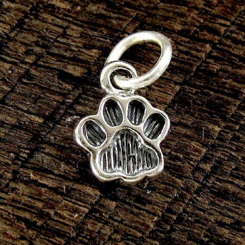 1 Sterling Silver Paw Print Charms Small Pet Charms 9mm Etsy