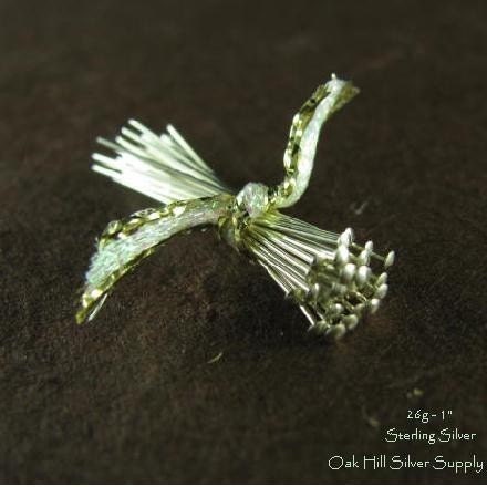 50 Sterling Silver Head Pin 24 Gauge 1.25 Inch, Bulk 925 Silver Headpin
