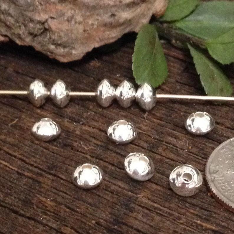 25 Sterling Silver Spacer Beads 25 Seamless Rondelle Beads Etsy