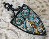Vintage Cast Iron Trivet Kitchen Decor Vintage Kitchen Retro Aqua Yellow Red