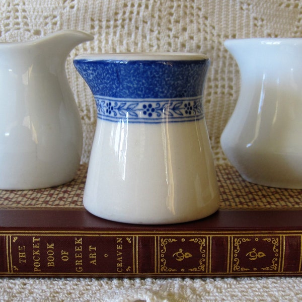 3 Vintage Small Porcelain Creamers Restaurant Ware ~ Inter American Brazil Retro Kitchen