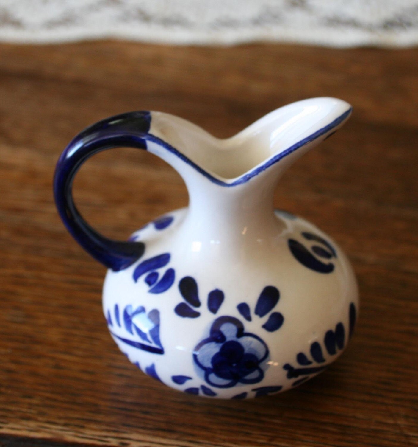 Vintage Delft Small Blue and White Pitcher or Vase Hand Etsy