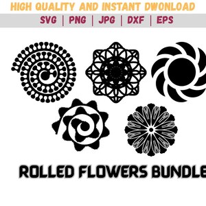 Floral Svg Bundle,Rolled Flower Svg, Rolled Flower Template,Spring, Flowers Designs for Shirts, Wildflower Cut file,Cricut, Png, Svg