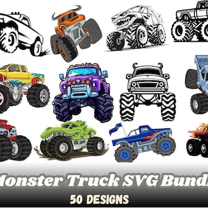 Monster Truck Clipart Bundle,Boys, Stickers, T-Shirts,Monster Truck Svg Bundle,Layered Monster Truck Svg,Cut File For Cricut,