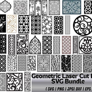 Geometric Laser Cut Panels Svg, Wood Panel Wall Art,Lightburn laser cut Panel Files,Decorative Panel Svg,Laser Cut Stencil,Instant Download