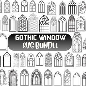 Gothic Window SVG Bundle: Cricut Cut Files, Clipart