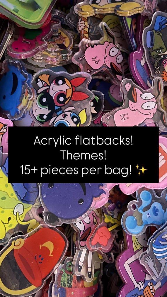 Acrylic Flatback Charms Themed Packs Bundle Bulk Mystery Bags