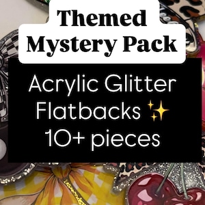 Glitter / One Sided Acrylic Flatback Charms Themed Packs Bundle Bulk Mystery Bags