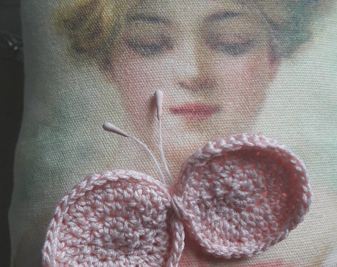 Butterfly Cotton Pin Brooch Artisan Handmade,
