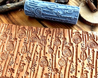Wałek teksturujący Wildflower 3D: 10 cm narzędzie do wytłaczania z żywicy do gliny, mydła i fondantu