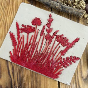 Flexstamp™ – Flexible Clay Stamp | Botanical Wildflower Grass Texture | Organic Meadow Pattern image 4