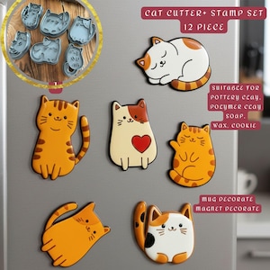 Doodle Cats – 6-Piece Cutter & Embossing Stamp Set